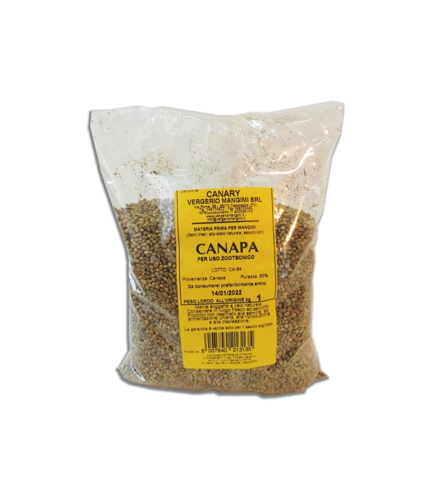 SEMI DI CANAPA- BECCHIME PER UCCELLI-  1 KG